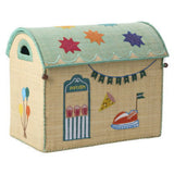 Rice Mint Fun Fair Theme Raffia Toy Baskets 3-Pack
