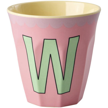 Rice Melamin Kopp Med The Letter W - Vintage - Pink - Medium - 250 Ml