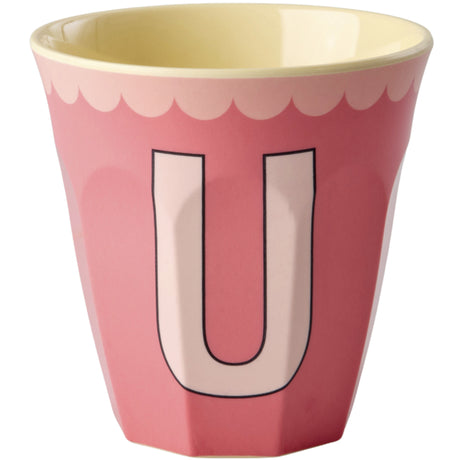 Rice Melamin Kopp Med The Letter U - Vintage - Salmon - Medium - 250 Ml