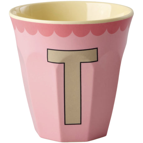 Rice Melamin Kopp Med The Letter T - Vintage - Pink - Medium - 250 Ml