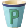 Rice Melamin Kopp Med The Letter P - Vintage - Mint - Medium - 250 Ml