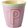 Rice Melamin Kopp Med The Letter P - Vintage - Lavender - Medium - 250 Ml