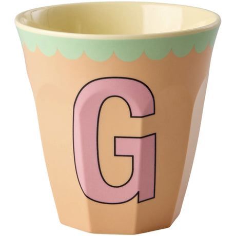Rice Melamin Kopp Med The Letter G - Vintage - Peach - Medium - 250 Ml