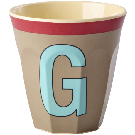 Rice Melamin Kopp Med The Letter G - Vintage - Dark Beige - Medium - 250 Ml