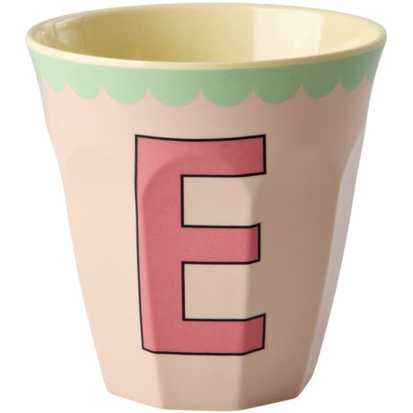 Rice Melamin Kopp Med The Letter E - Vintage - Soft Pink - Medium - 250 Ml