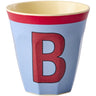 Rice Melamin Kopp Med The Letter B - Vintage - Vintage Blue - Medium - 250 Ml
