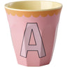 Rice Melamin Kopp Med The Letter A - Vintage - Pink - Medium - 250 Ml