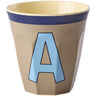 Rice Melamin Kopp Med The Letter A - Vintage - Dark Beige - Medium - 250 Ml