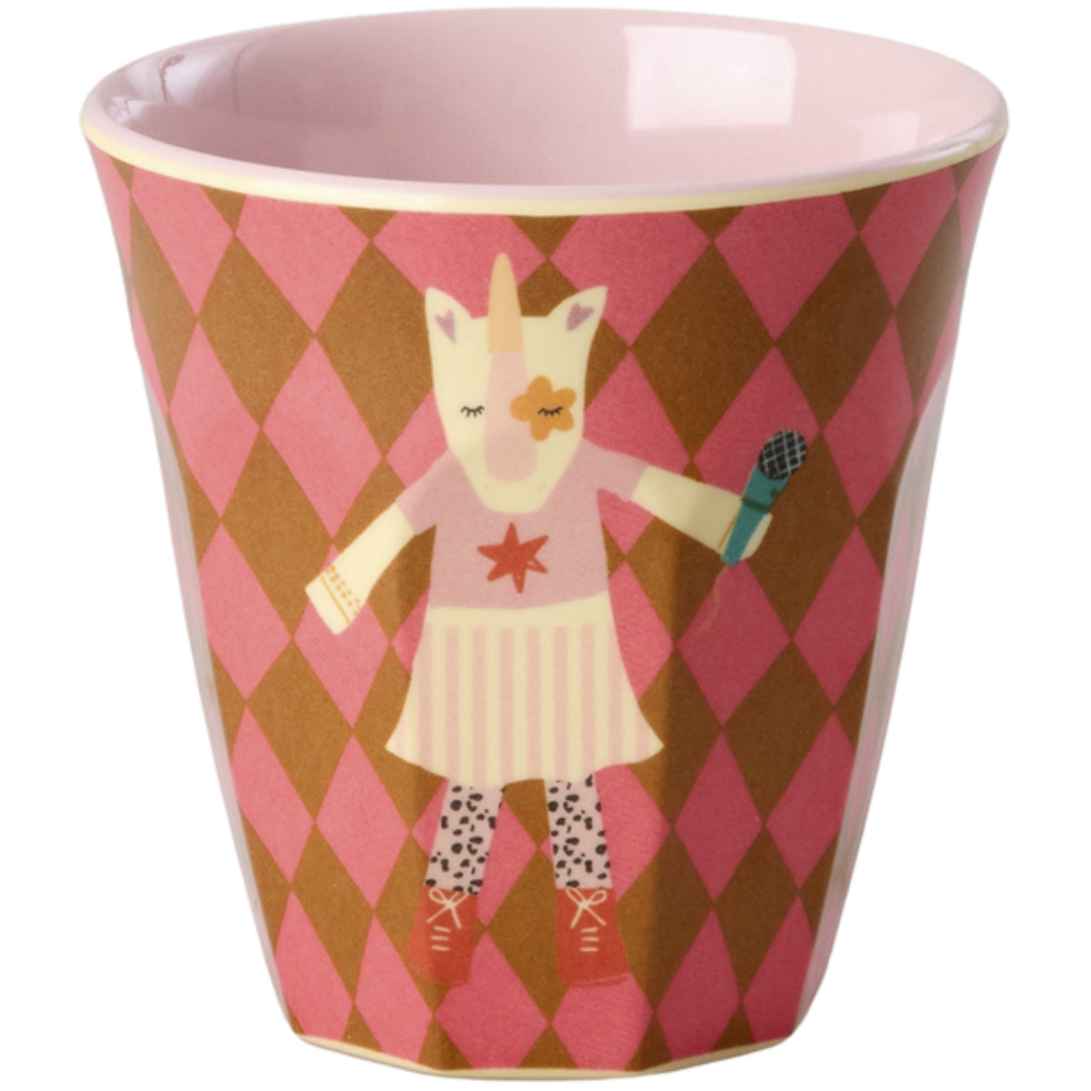 Rice Melamin Kids Kopp Med Pink Musikk Band Print - Small - 6 Pakke - 160 Ml
