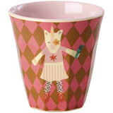 Rice Melamin Kids Kopp Med Pink Musikk Band Print - Small - 6 Pakke - 160 Ml