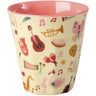 Rice Melamin Kids Kopp Med Pink Musikk Band Print - Small - 160 Ml