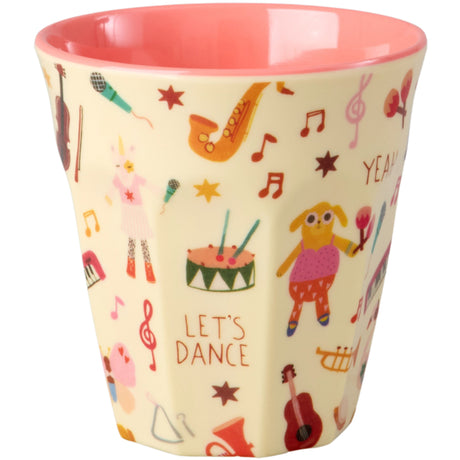 Rice Melamin Kopp Med Pink Musikk Band Print - Medium - 250 Ml