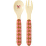 Rice Kids Melamin Skje And Fork Med Pink Musikk Band Print