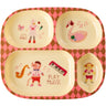 Rice Melamin Kids 4 Room Tallerken Med Pink Musikk Band Print
