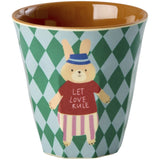 Rice Melamin Kids Kopp Med Blue Musikk Band Print - Small - 6 Pakke - 160 Ml