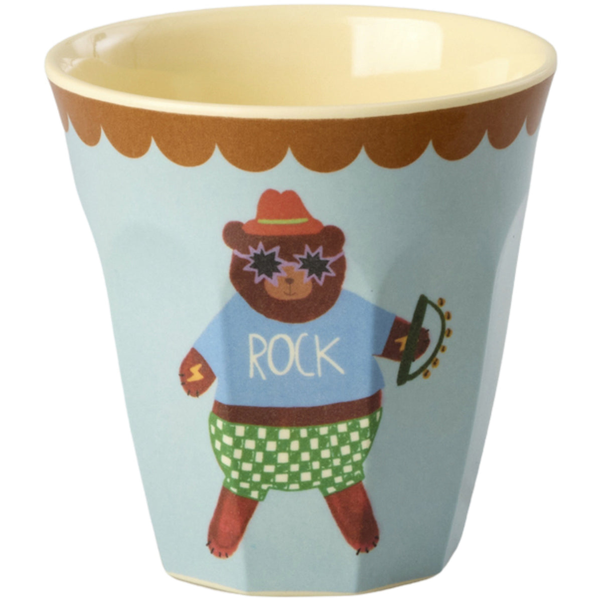 Rice Melamin Kids Kopp Med Blue Musikk Band Print - Small - 6 Pakke - 160 Ml