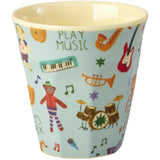 Rice Melamin Kids Kopp Med Blue Musikk Band Print - Small - 160 Ml