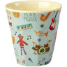 Rice Melamin Kids Kopp Med Blue Musikk Band Print - Small - 160 Ml