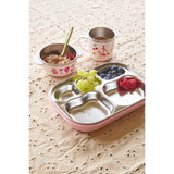 Rice Rustfrit Stål Baby Kopp Med Handle And Fixed Trekk - Pink Fun Fair Print - 260 Ml