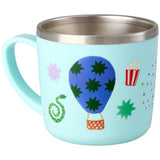 Rice Rustfrit Stål Baby Kopp Med Handle And Fixed Trekk - Mint Fun Fair Print - 260 Ml