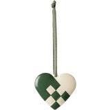 Maileg Metall ornament, Lite hjerte - Mørkegrønn
