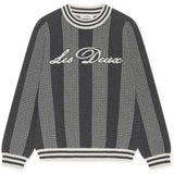 Les Deux Kids Charcoal Melange Striped Signature Strikk KIDS