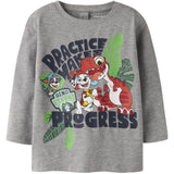 Name It Grey Melange Nmmjik Paw Ls Nreg Topp Box Noos Cplgm