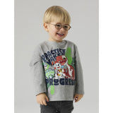 Name It Grey Melange Nmmjik Paw Ls Nreg Topp Box Noos Cplgm