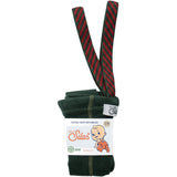 Silly Silas Bomull Strømpebukser Med Braces Dark Forest Green Christmas Patterned