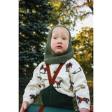 Silly Silas Footless Bomull Strømpebukser Med Braces Dark Forest Green Christmas Patterned