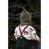 Silly Silas Bomull Strømpebukser Med Braces Dark Forest Green Christmas Patterned