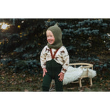 Silly Silas Bomull Strømpebukser Med Braces Dark Forest Green Christmas Patterned
