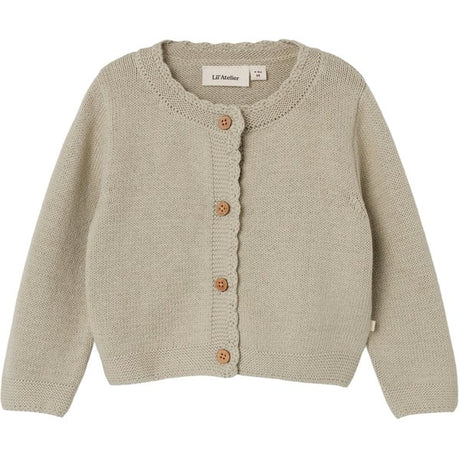 Lil'Atelier Moss Gray Fie Strikk Cardigan