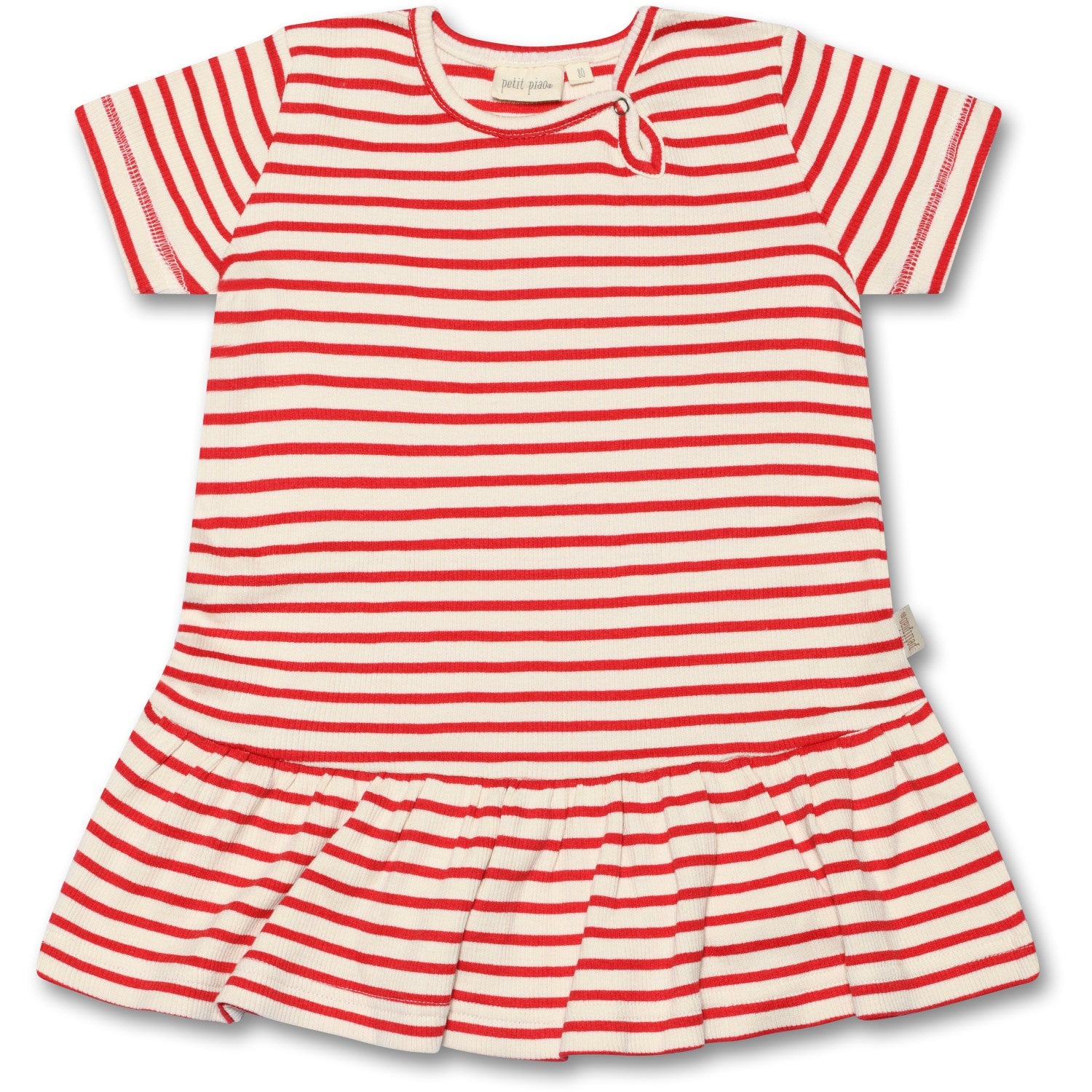 Petit Piao® Bright Red Kjole Modal Striped