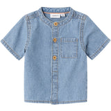 Name It Light Blue Denim Leo Stripe Denim Skjorte