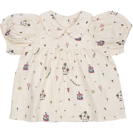 Copenhagen Colors Cream Tivoli Print bluse m. krage