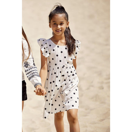 kids ONLY Cloud Dancer Black Dot Dotty Detail Kjole 2