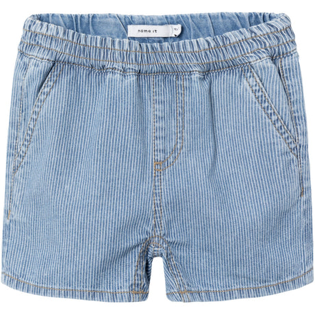 Name It Light Blue Denim White Ryan Jogger Denim Shorts