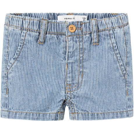 Name It Light Blue Denim Ryan Stripe Denim Shorts