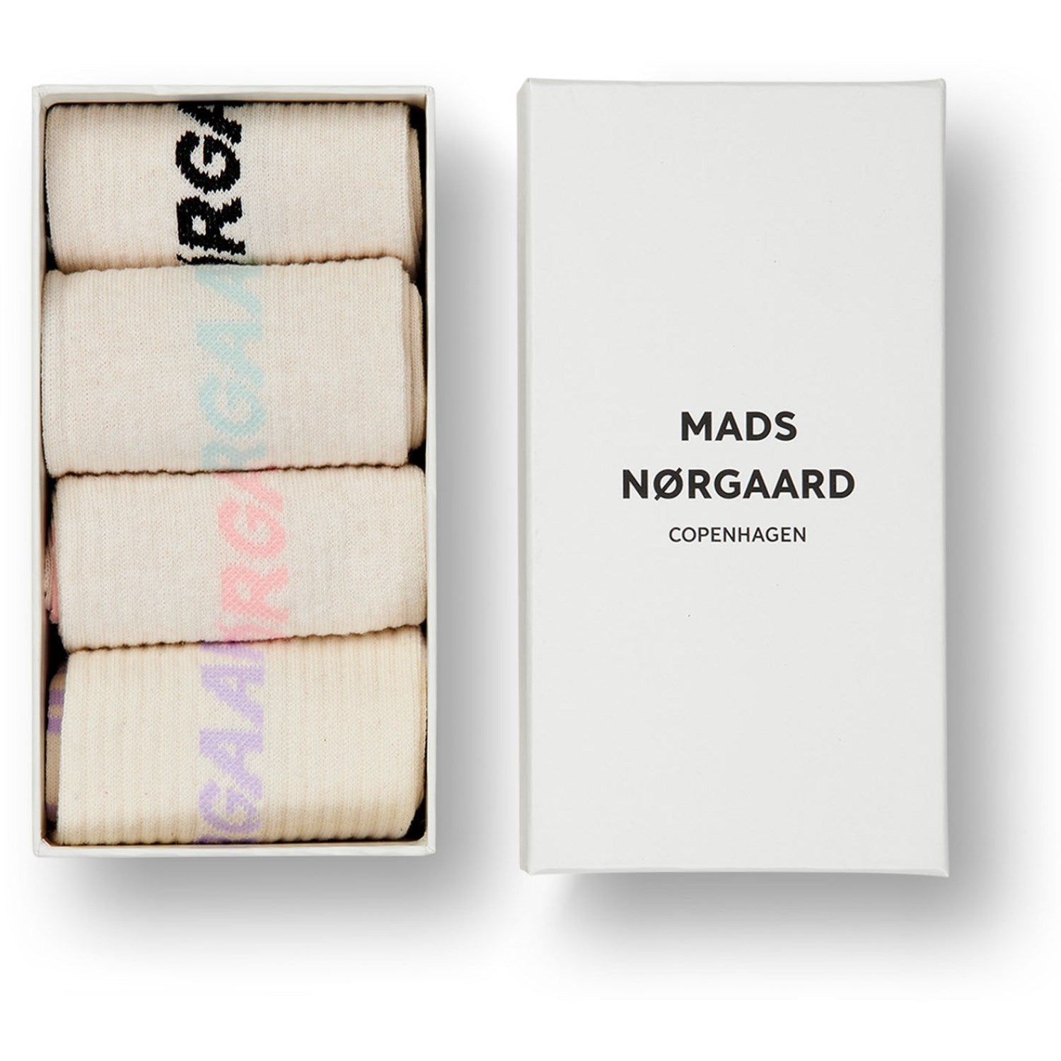 Mads Nørgaard Pastel Logo Step Sock Box Logo Step