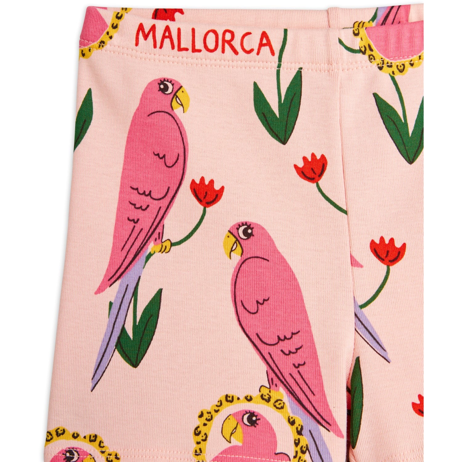 Mini Rodini Pink Parrots AOP Shorts 2