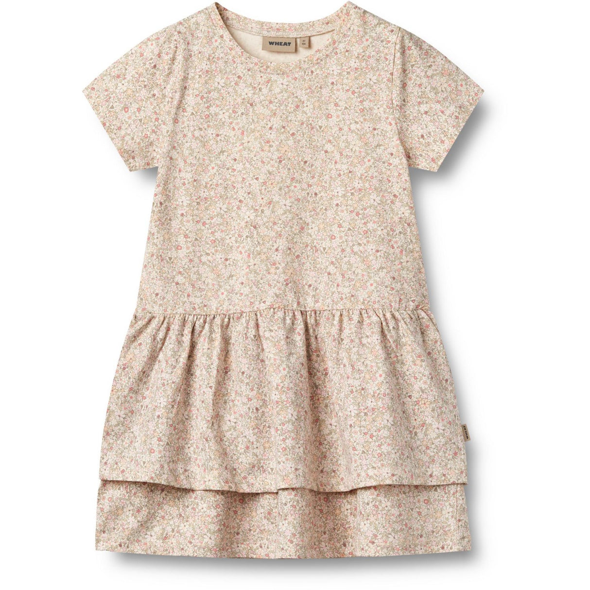 Wheat Cream Flower Meadow Jersey Dress Johanna