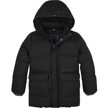 Tommy Hilfiger Black Monotype Ribstop Puffer Jacket