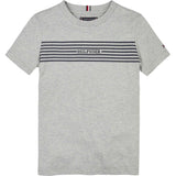 Tommy Hilfiger Light Grey Htr / Navy Stripes Monotype Print Stripe Reg T-Shirt