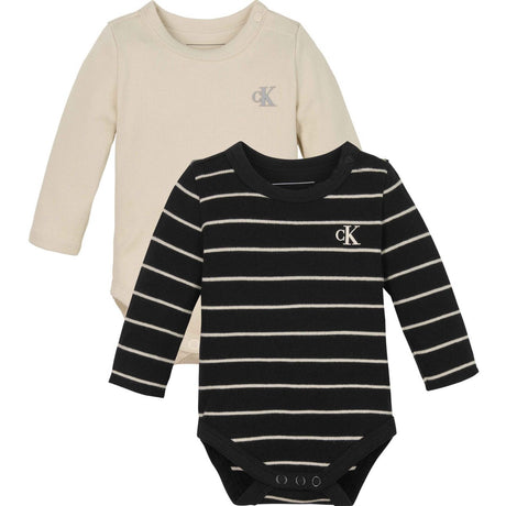 Calvin Klein Ck Black Wcg Stripe / White Cap G Rib Stripe Body Set