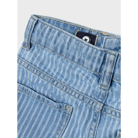 Name It Light Blue Denim Stripe Rose Regular Denim Shorts