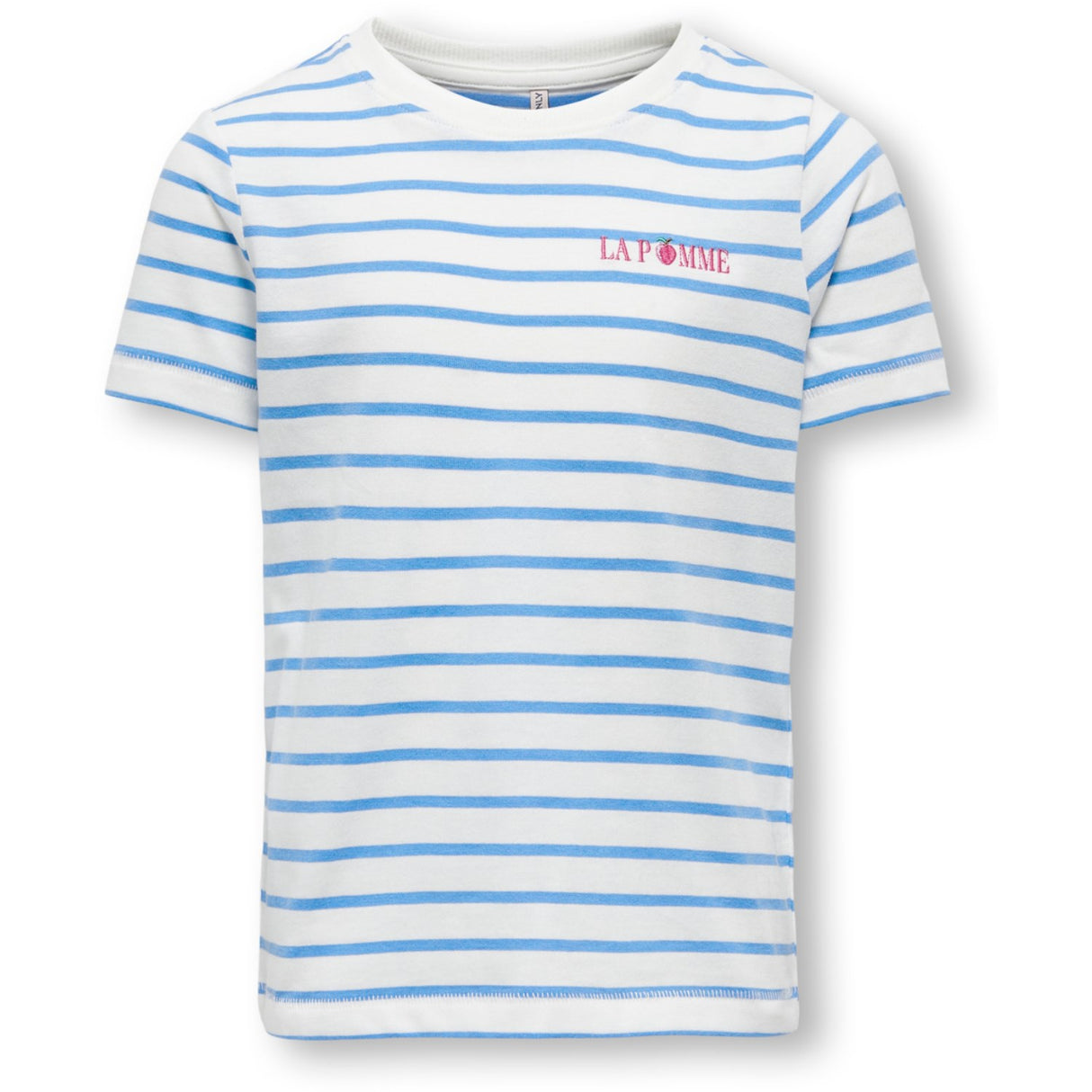 kids ONLY Cloud Dancer Azure blue + print pomme stripe Bone La Pomme T-Shirt