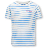 kids ONLY Cloud Dancer Azure blue + print pomme stripe Bone La Pomme T-Shirt