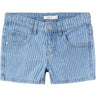 Name It Light Blue Denim Stripe Rose Regular Denim Shorts