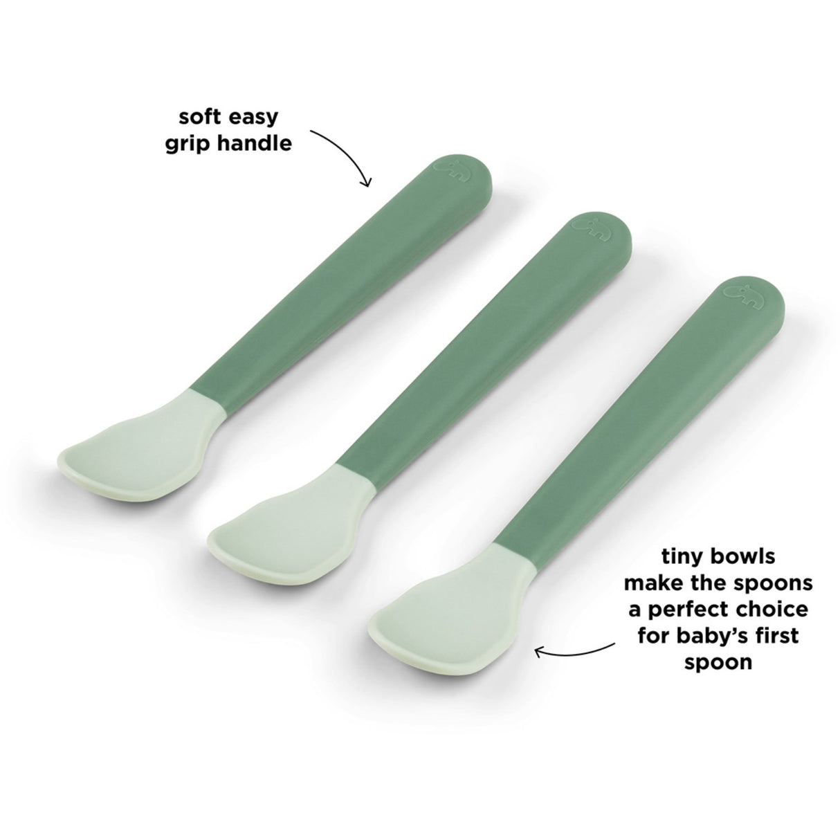 DonebyDeer Foodie Easy-Grip Babyske 3-Pakningningning Grøn 6